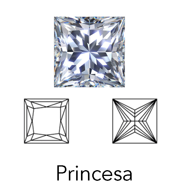 princess cut display of LONITÉ cremation diamonds from cremated ashes and cremains