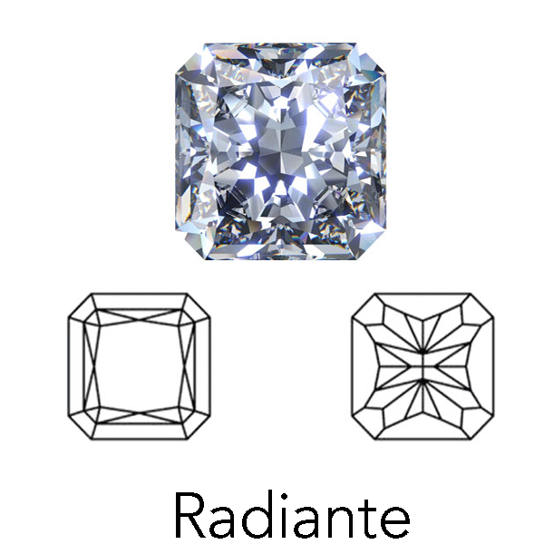 radiant cut display of LONITÉ cremation diamonds from cremation ashes and hair